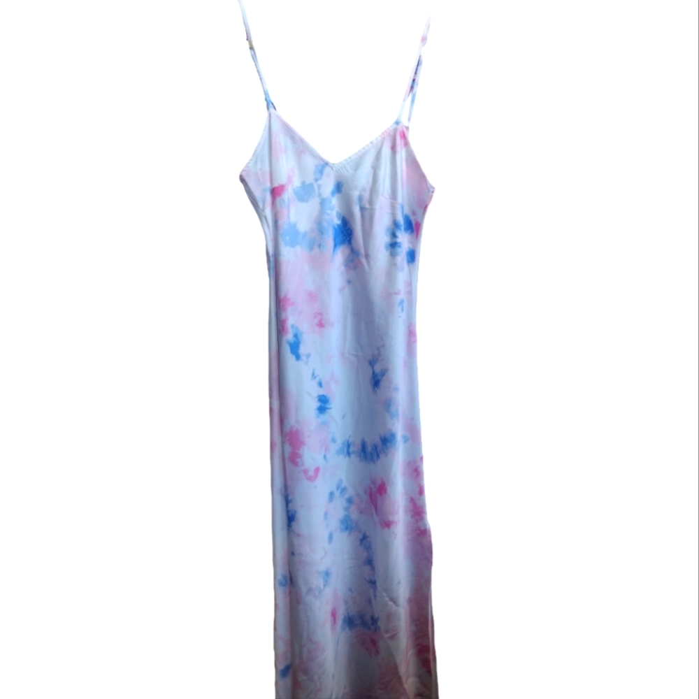 Satin midi slip dress